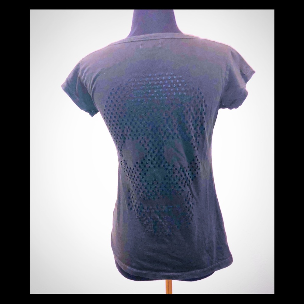 Grey SKULL Cut Out Zara T-shirt